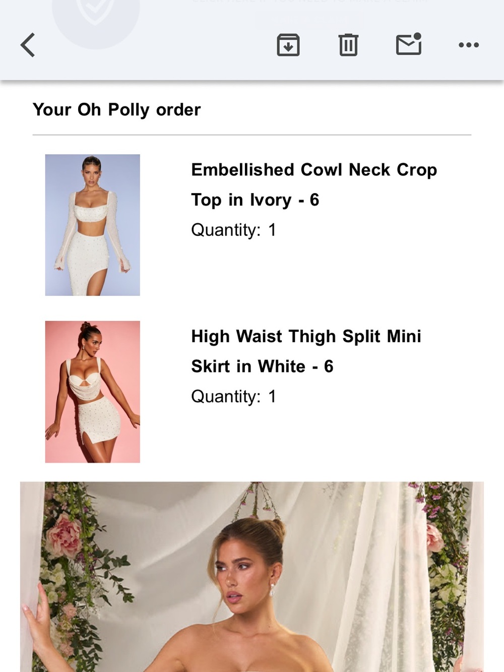 Oh Polly Embellished Crop Top and Skirt Set - Picture 2 of 11